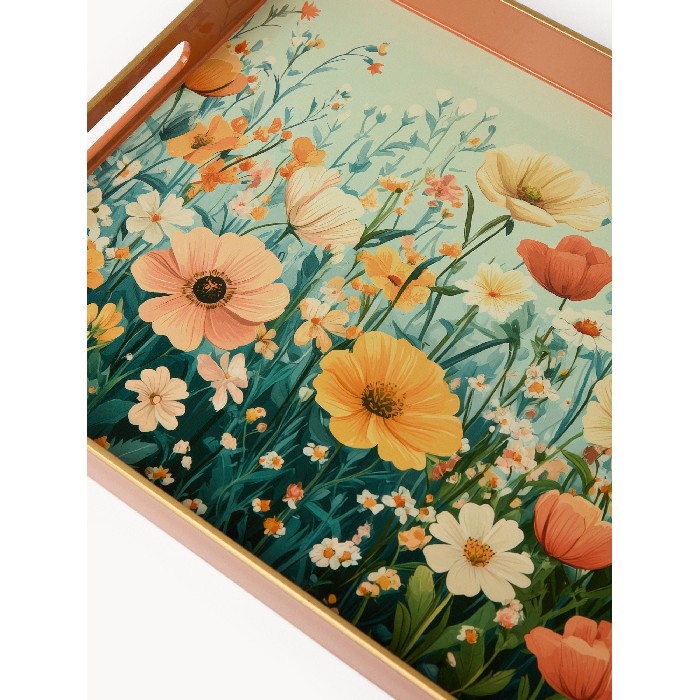 tableware/serveware/coincasa-rectangular-tray-with-floral-motif-6809807