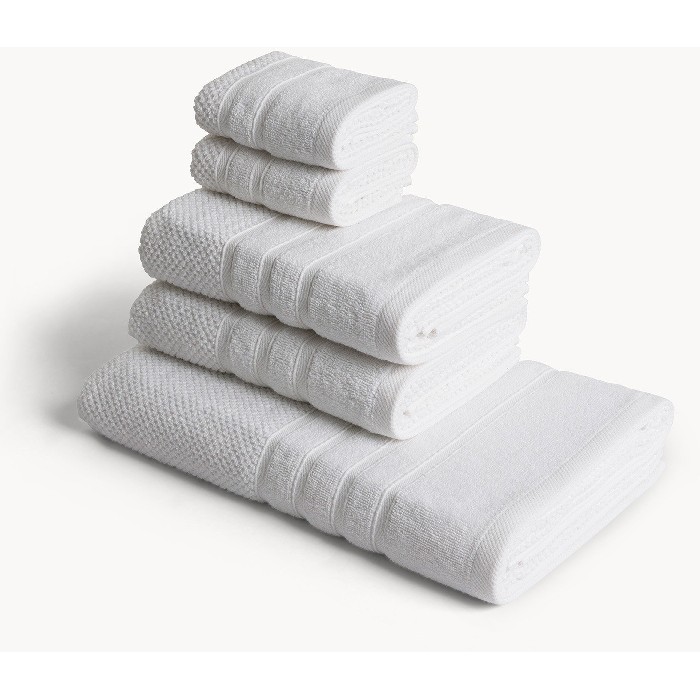 home-textiles/bath-linen-towels/coincasa-set-of-5-pure-cotton-towels-white