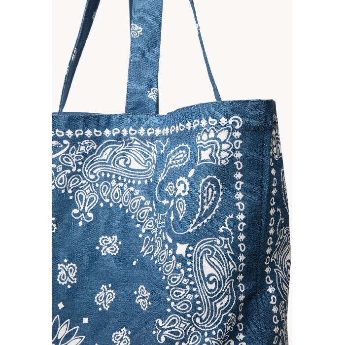 household-goods/shopping-trolleys-bags/coincasa-pure-cotton-shopper-with-bandana-print-blue