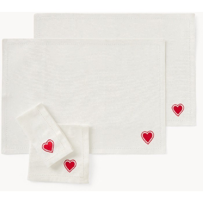 tableware/placemats-coasters-trivets/coincasa-set-of-2-napkins-and-2-placemats-with-gift-box-white