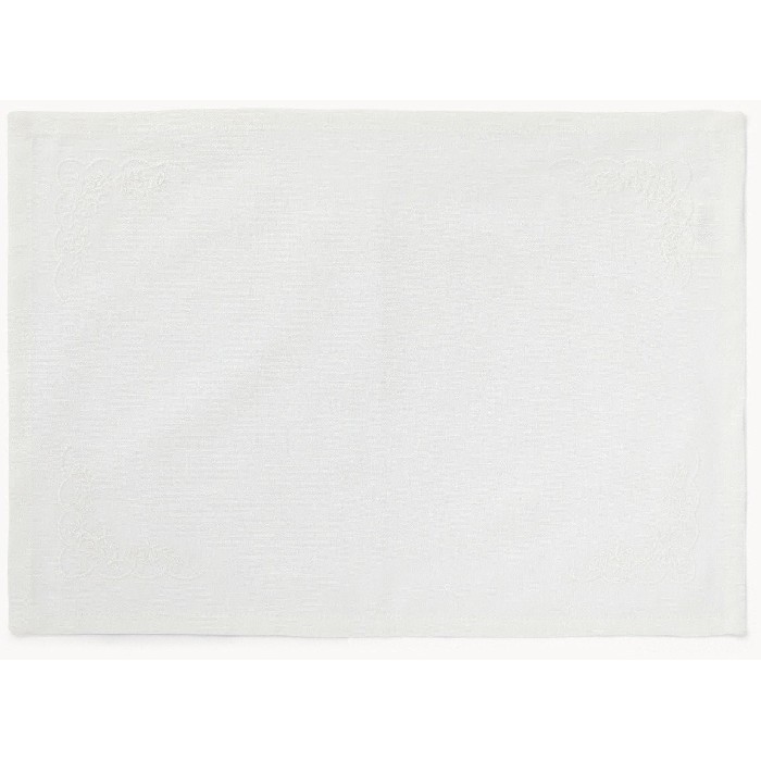 tableware/placemats-coasters-trivets/coincasa-pure-cotton-placemat-with-floral-embroidery-white