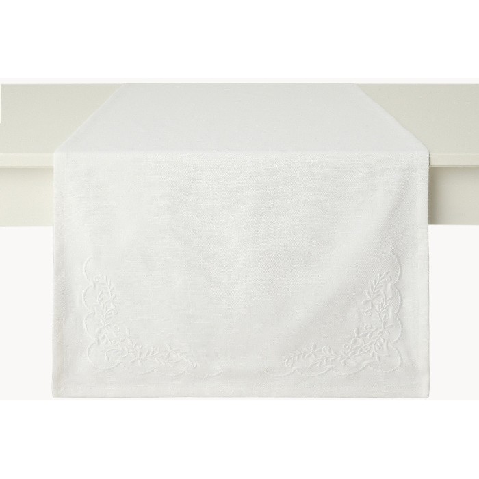 home-textiles/table-cloths-runners/coincasa-pure-cotton-table-runner-with-floral-embroidery-white