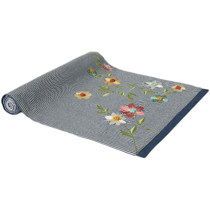 home-textiles/table-cloths-runners/coincasa-pure-yarn-dyed-cotton-table-runner-with-floral-embroidery