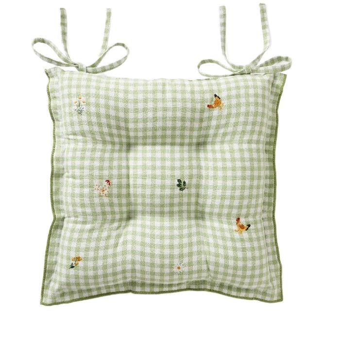 home-textiles/cushions-cushion-covers/coincasa-embroidered-gingham-cotton-chair-cushion-6809993