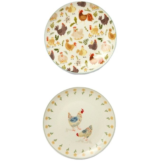 tableware/plates-bowls/coincasa-new-bone-china-bread-plates-chicken-motif-6810001