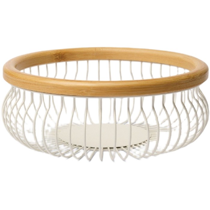 tableware/centrepieces-fruit-bowls/coincasa-enamelled-iron-roll-holder-white