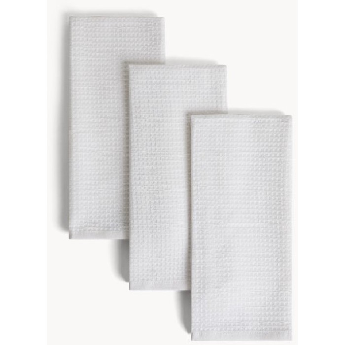 home-textiles/kitchen-textiles/coincasa-set-of-3-pure-cotton-tea-towels-with-honeycomb-weave-white