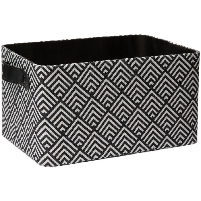 bathrooms/bathroom-storage-shelving/coincasa-two-tone-basket-with-handles-black-6810290