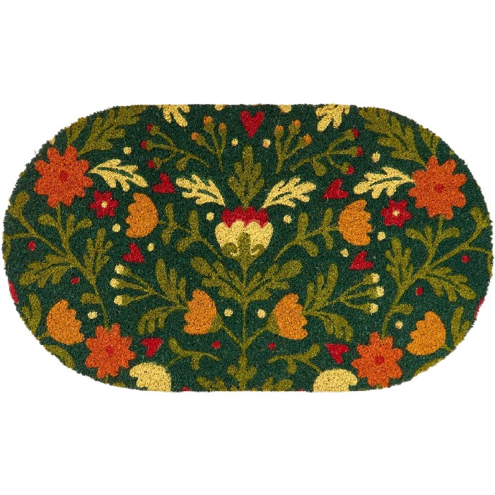 home-textiles/carpets-rugs/coincasa-coconut-doormat-with-flower-print-green