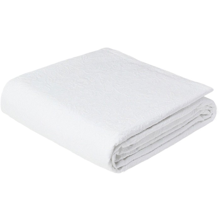 home-textiles/bedspreads-duvets-quilts/coincasa-solid-floral-cotton-blend-bedspread-white-6811355