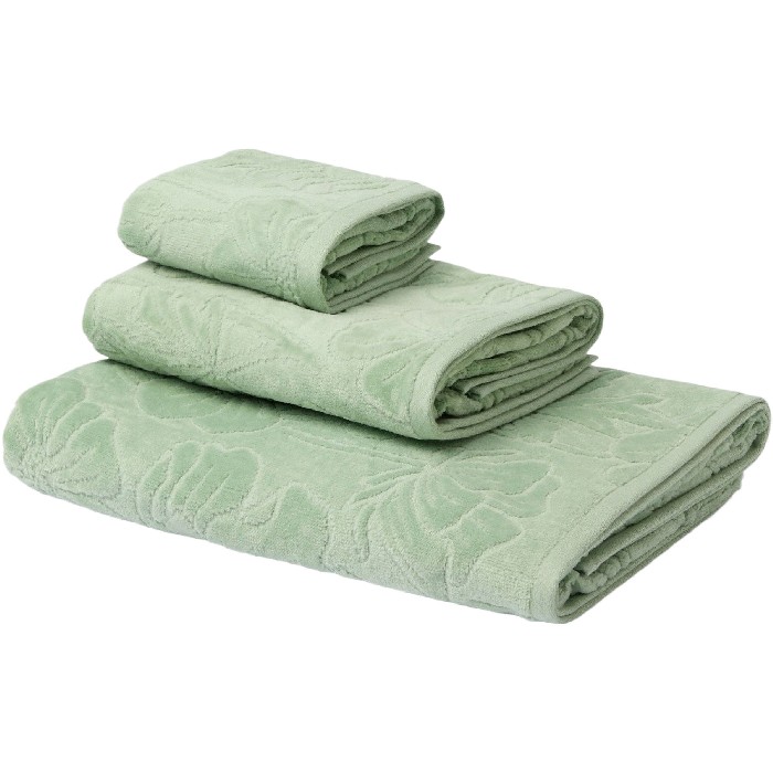 home-textiles/bath-linen-towels/coincasa-floral-print-towel-in-pure-cotton-velour-green-6811410