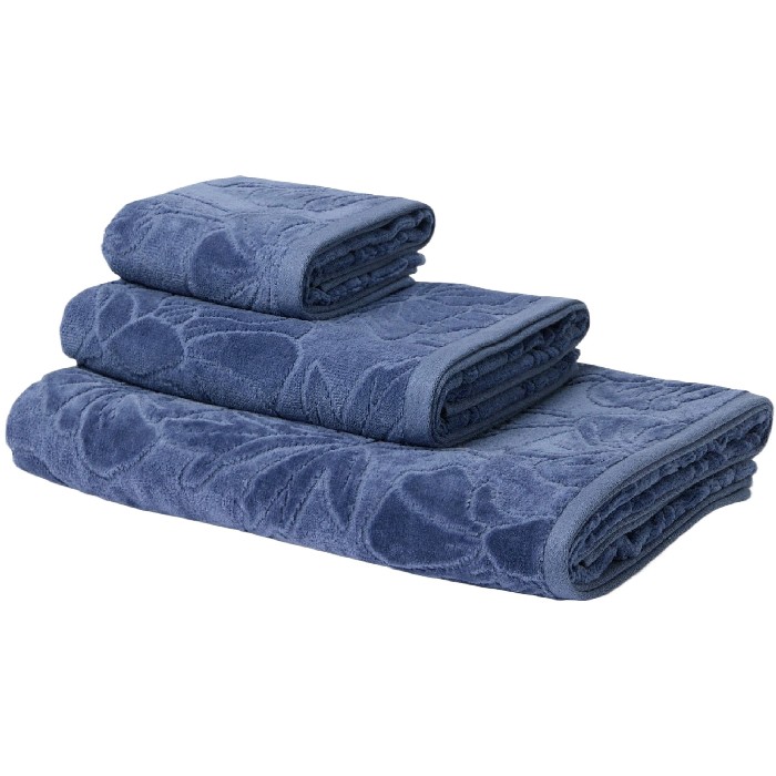 home-textiles/bath-linen-towels/coincasa-damask-patterned-towel-in-pure-cotton-velour-blue-6811428