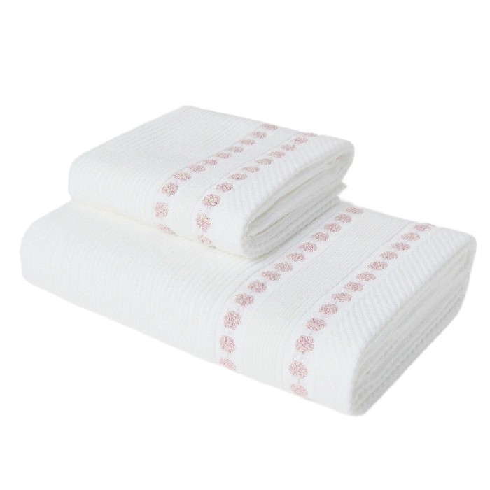 home-textiles/bath-linen-towels/coincasa-cotton-terry-towel-with-polka-dot-border-55cm-x-40cm