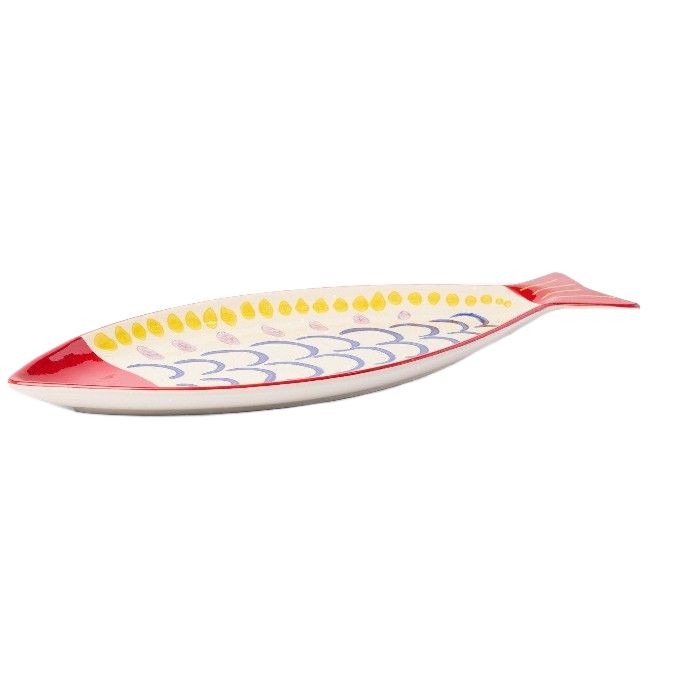 tableware/plates-bowls/coincasa-oval-ceramic-fish-plate-6813442