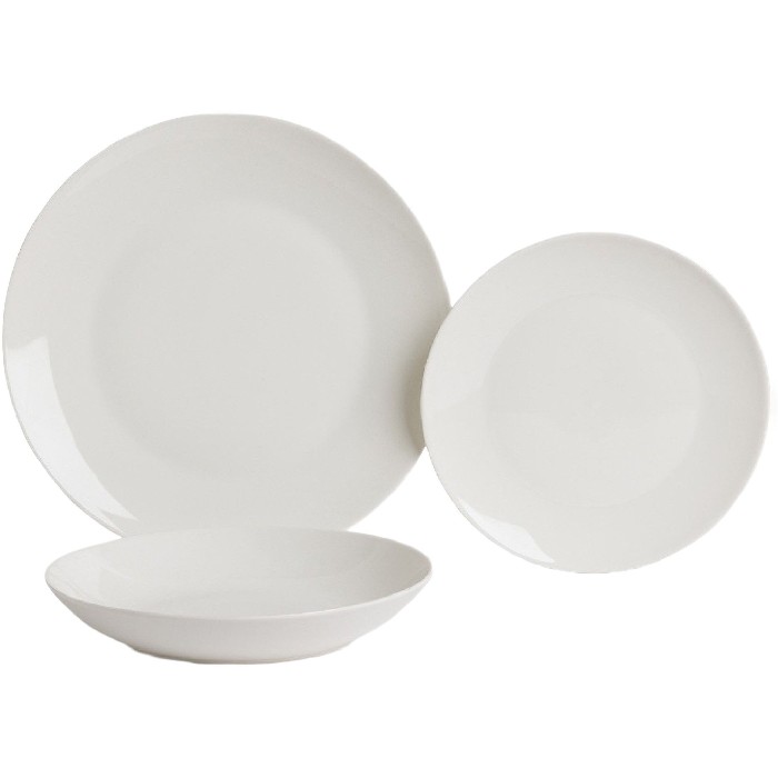 tableware/plates-bowls/coincasa-set-of-18-new-bone-china-coupe-plates-white