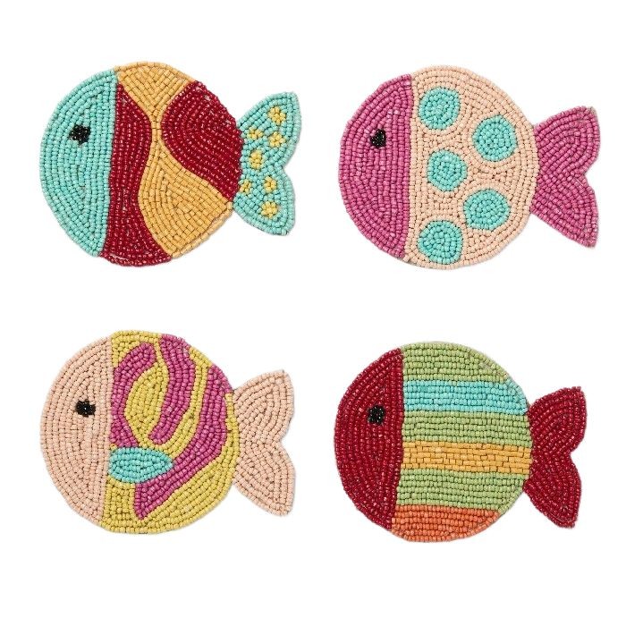 tableware/placemats-coasters-trivets/coincasa-set-of-4-handmade-glass-beaded-coasters-6813622
