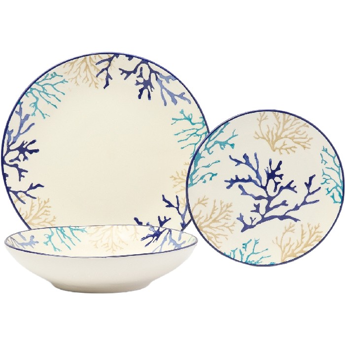 tableware/plates-bowls/coincasa-ceramic-side-plate-with-coral-pattern