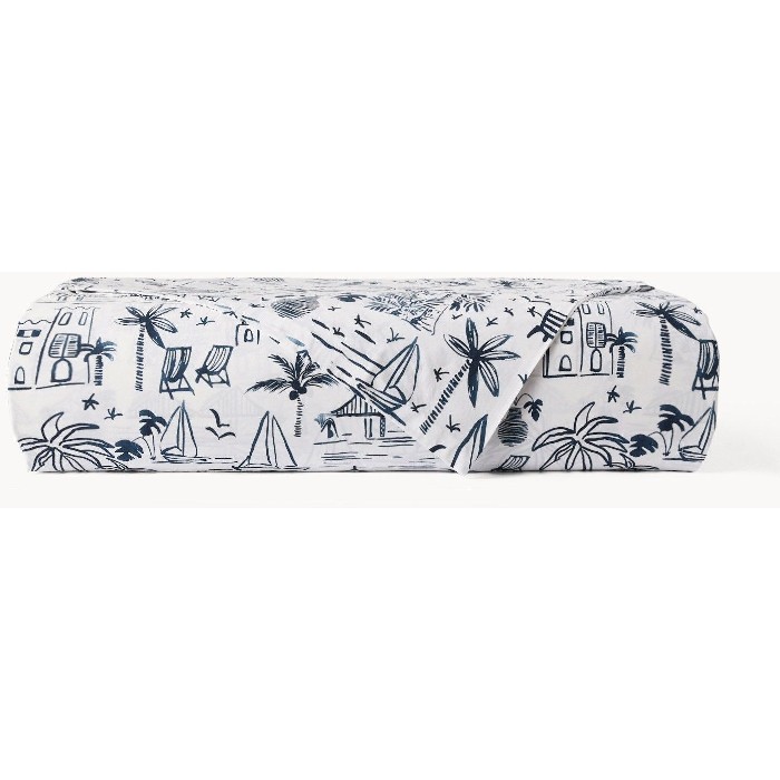 home-textiles/bedspreads-duvets-quilts/coincasa-cotton-percale-flat-sheet-nautical-pattern-6814094