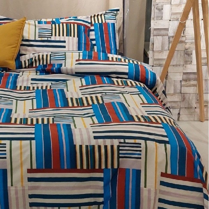 home-textiles/bedspreads-duvets-quilts/coincasa-striped-cotton-percale-flat-sheet-6814106