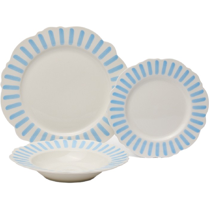 tableware/plates-bowls/coincasa-new-bone-china-dinner-set-with-blue-stripes-18-pieces-6817272