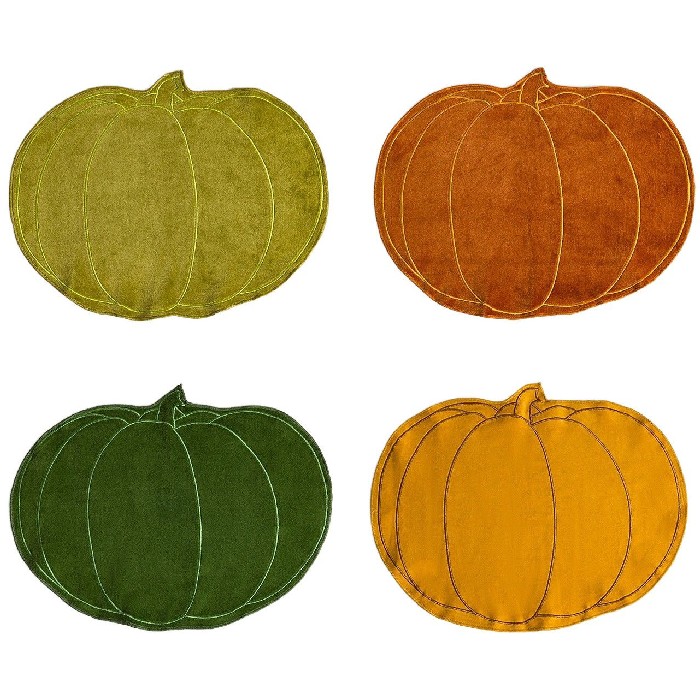 tableware/placemats-coasters-trivets/coincasa-pumpkin-shaped-cotton-velvet-placemat-6819909