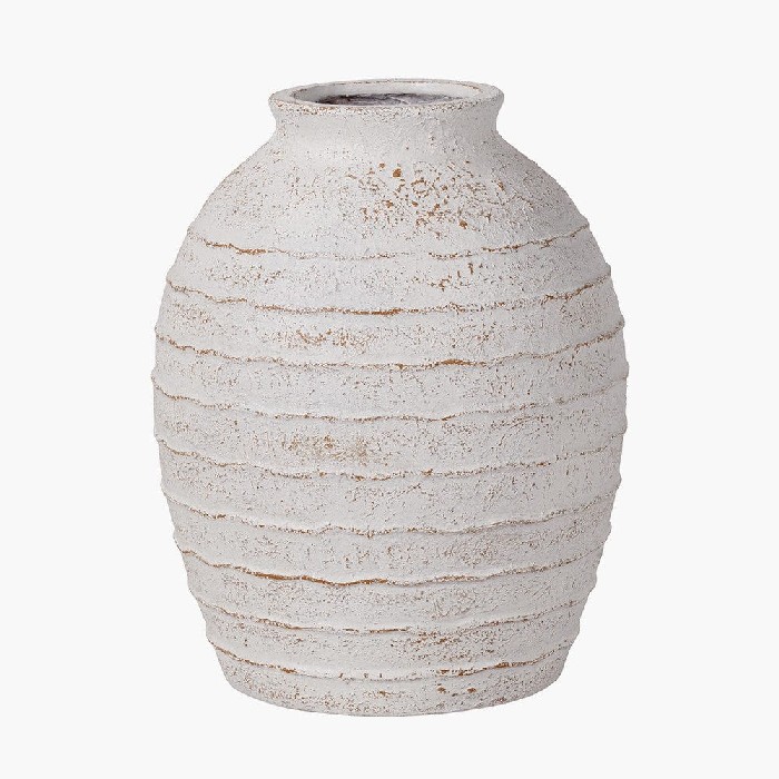 home-decor/vases/pacific-white-wash-fibrestone-decorative-ribbed-vase-large