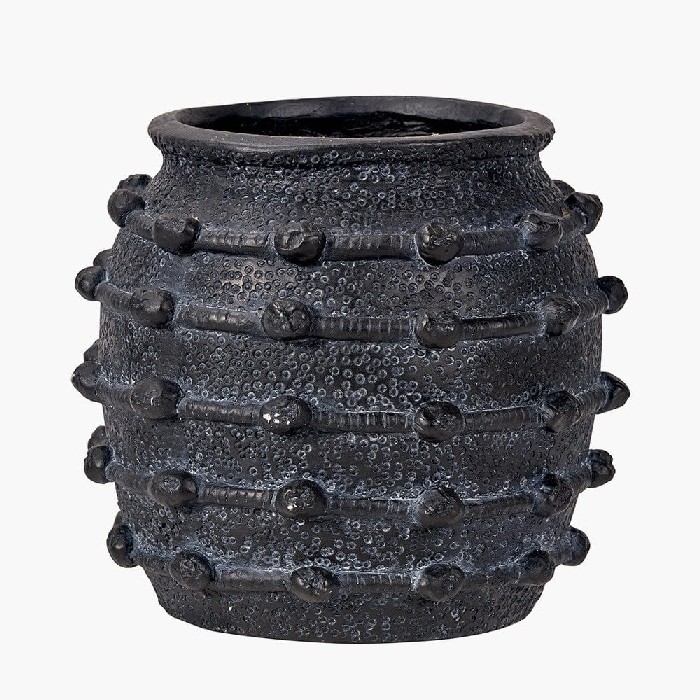 home-decor/indoor-pots-plant-stands/pacific-black-bobble-fibrestone-decorative-planter