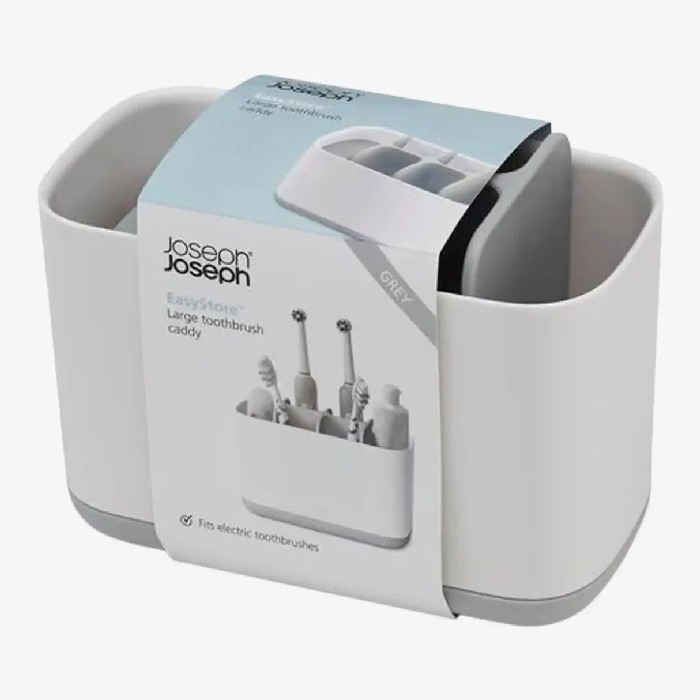 bathrooms/bathroom-storage-shelving/joseph-joseph-easystore-large-toothbrush-caddy-grey-and-white
