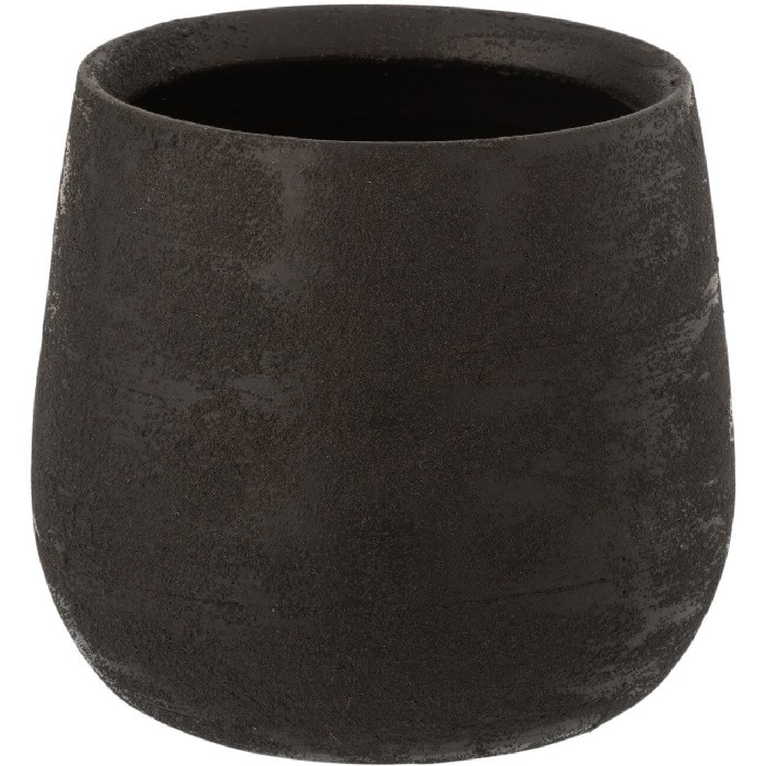 home-decor/indoor-pots-plant-stands/flowerpot-irregular-rough-ceramic-black-medium