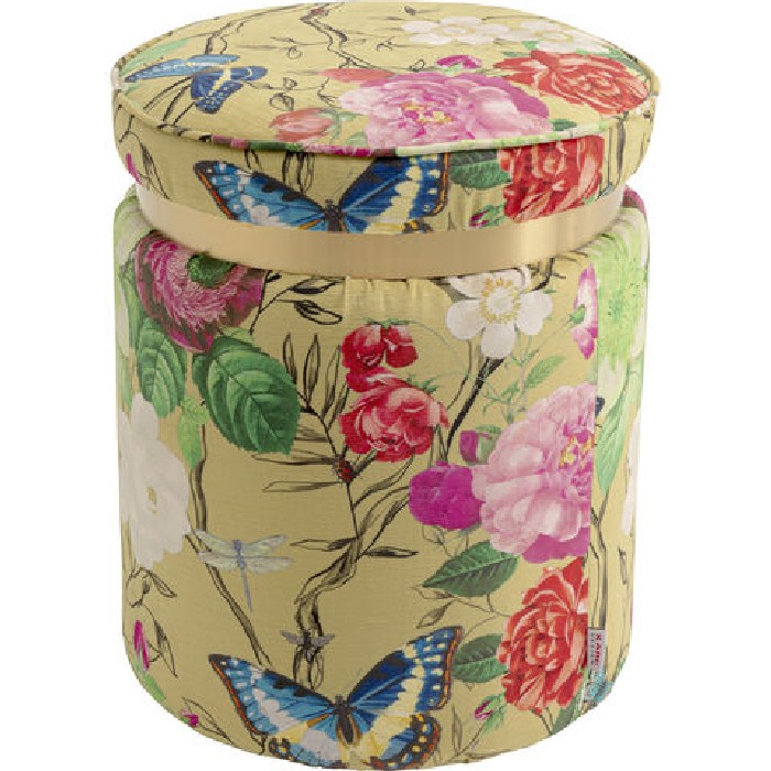living/seating-accents/kare-flower-fever-stool-yellow-diameter-39cm