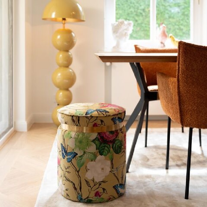 living/seating-accents/kare-flower-fever-stool-yellow-diameter-39cm
