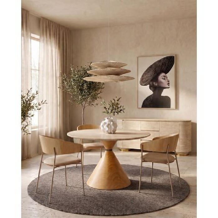 dining/dining-tables/kare-cono-travertine-dining-table-with-oak-base-diameter-120cm