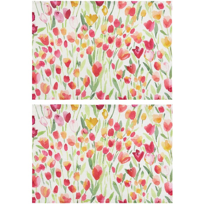 tableware/placemats-coasters-trivets/coincasa-set-of-2-panama-placemats-in-cotton-with-tulip-print