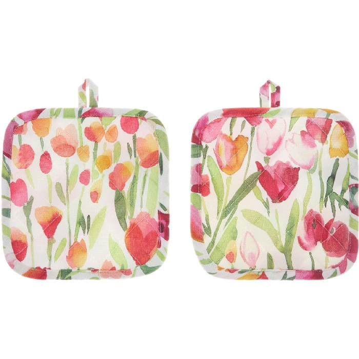 home-textiles/kitchen-textiles/coincasa-set-of-2-pot-holders-in-pure-cotton-with-tulip-print