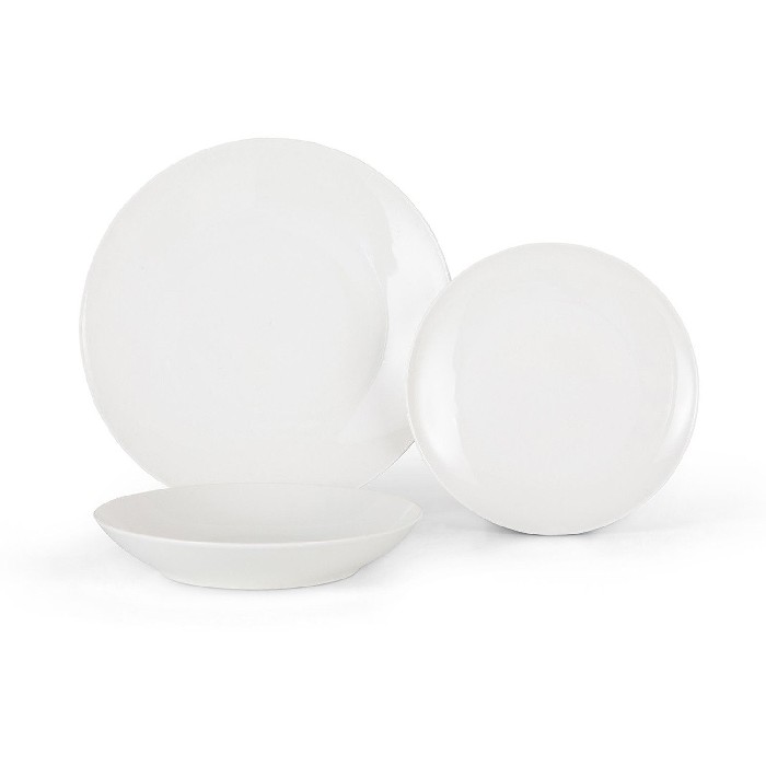 tableware/plates-bowls/coincasa-set-of-18-coupe-white-porcelain-plates