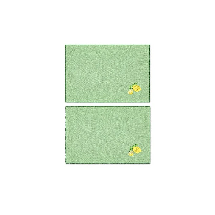 tableware/placemats-coasters-trivets/coincasa-set-of-2-lemon-embroidered-cotton-placemats