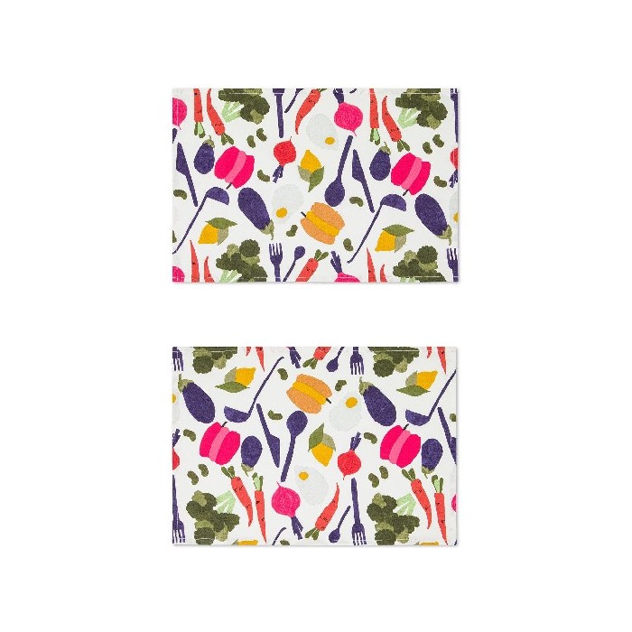tableware/placemats-coasters-trivets/coincasa-set-of-4-panama-cotton-placemats-with-vegetable-print