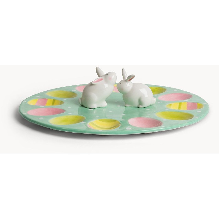 tableware/centrepieces-fruit-bowls/coincasa-ceramic-egg-holder-with-bunny-application