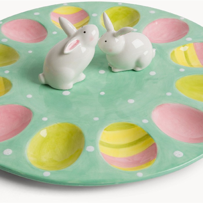 tableware/centrepieces-fruit-bowls/coincasa-ceramic-egg-holder-with-bunny-application