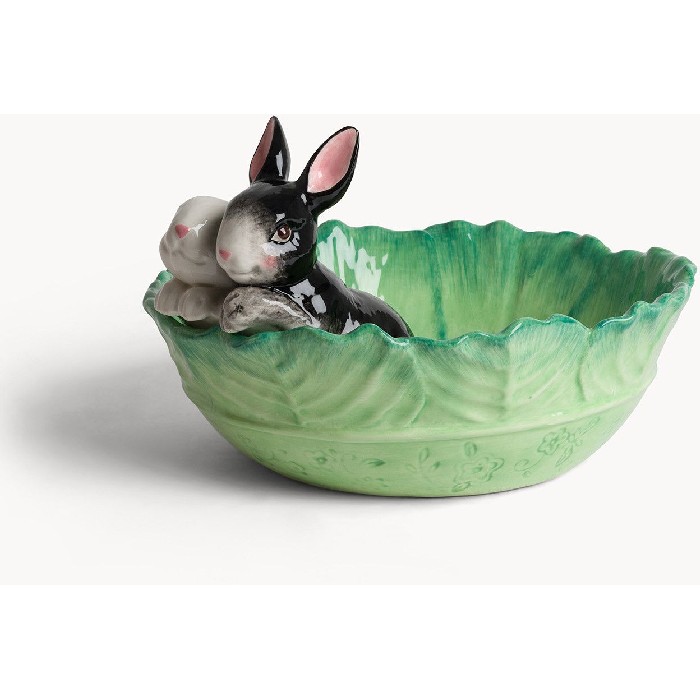 tableware/plates-bowls/coincasa-leaf-shaped-ceramic-cup-with-applied-rabbits