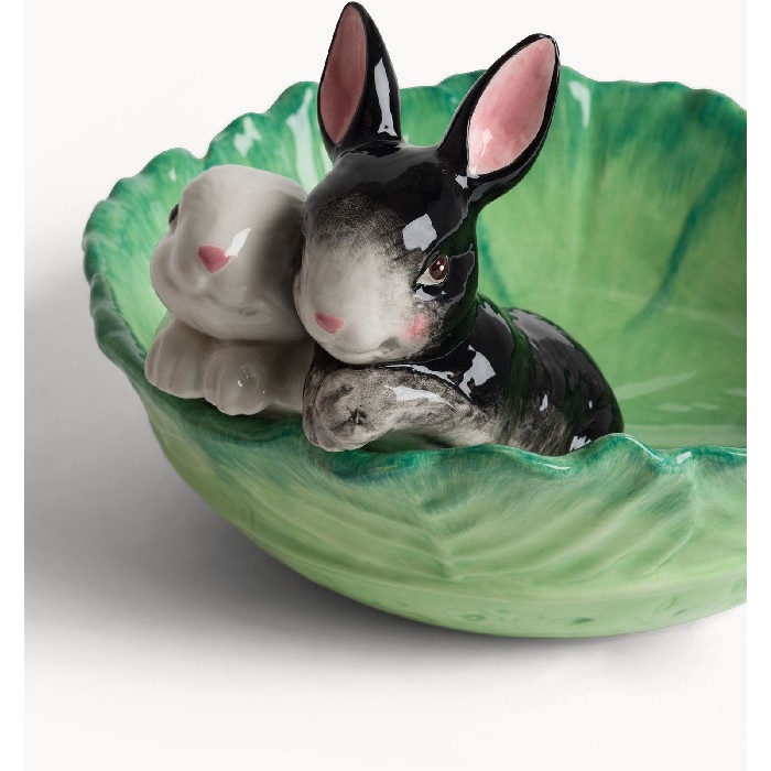 tableware/plates-bowls/coincasa-leaf-shaped-ceramic-cup-with-applied-rabbits