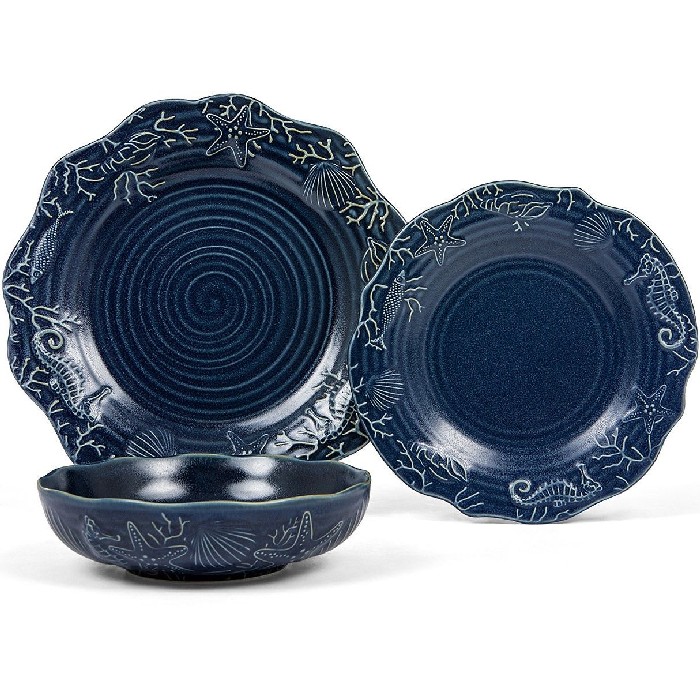 tableware/plates-bowls/coincasa-blue-porcelain-fruit-plate