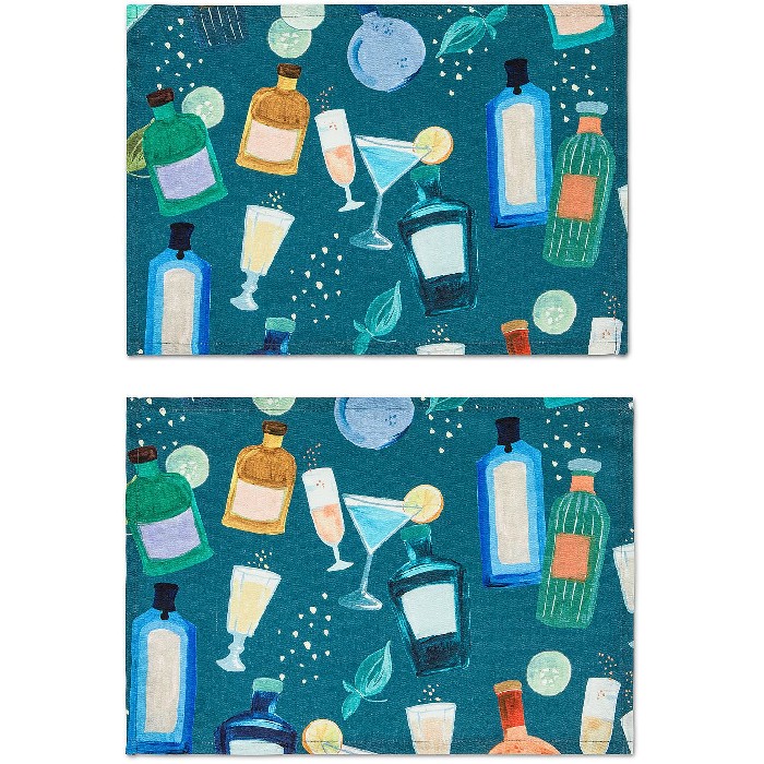 tableware/placemats-coasters-trivets/coincasa-set-of-2-panama-cotton-placemats-with-aperitif-print-7409147