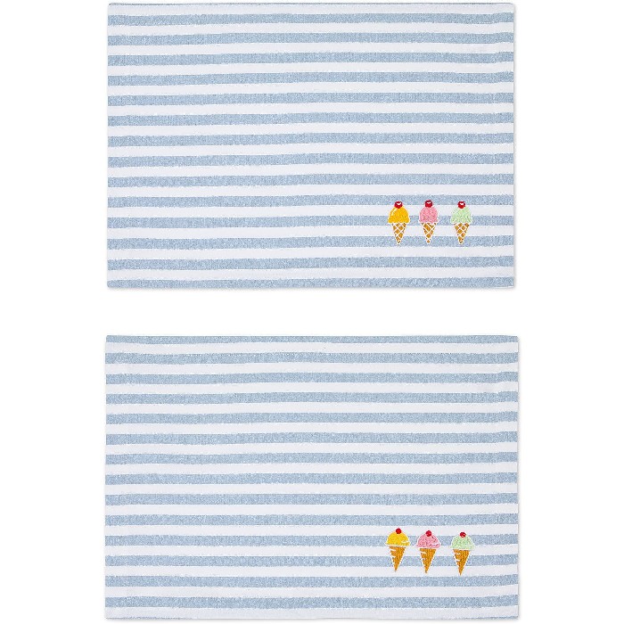 tableware/placemats-coasters-trivets/coincasa-set-of-2-pure-cotton-placemats-with-ice-cream-embroidery-7409541