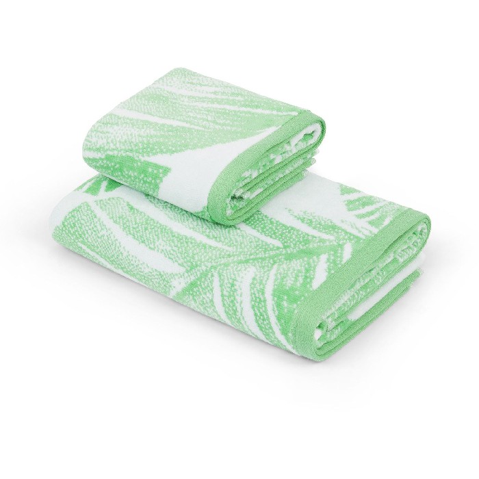 home-textiles/bath-linen-towels/coincasa-palm-leaf-motif-velor-cotton-towel-one-towel-only-7410230