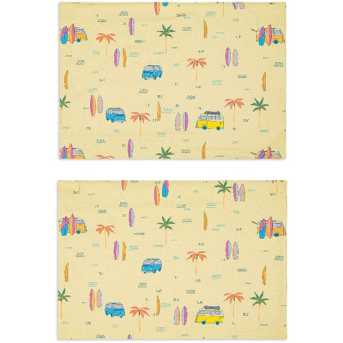 tableware/placemats-coasters-trivets/coincasa-set-of-2-pure-cotton-surf-placemats-7410350