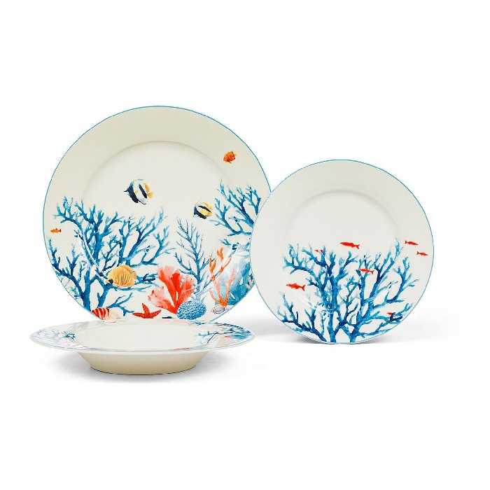 tableware/plates-bowls/coincasa-set-of-18-plates-in-new-bone-china-with-fish-pattern-7413928