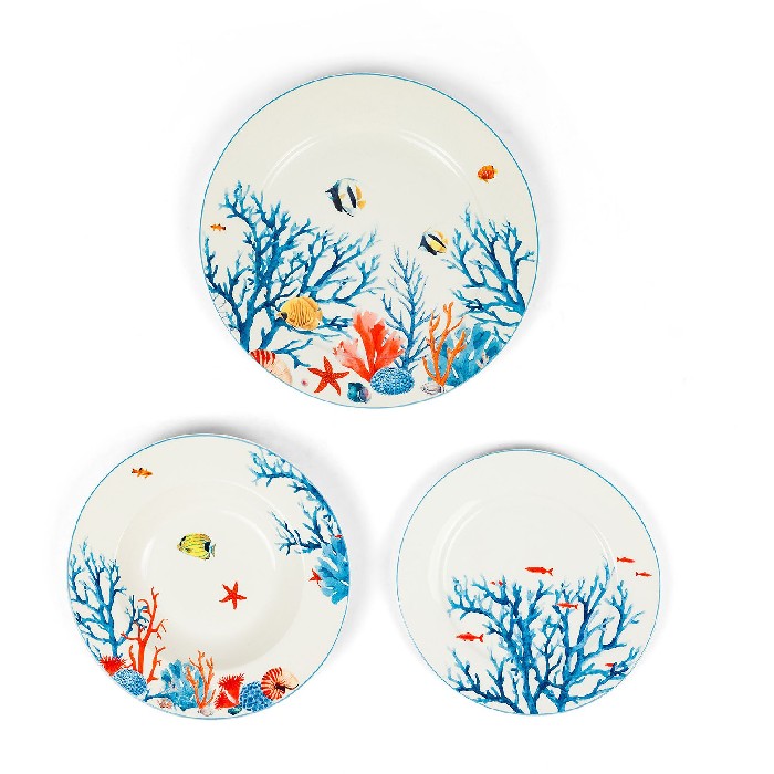 tableware/plates-bowls/coincasa-set-of-18-plates-in-new-bone-china-with-fish-pattern-7413928