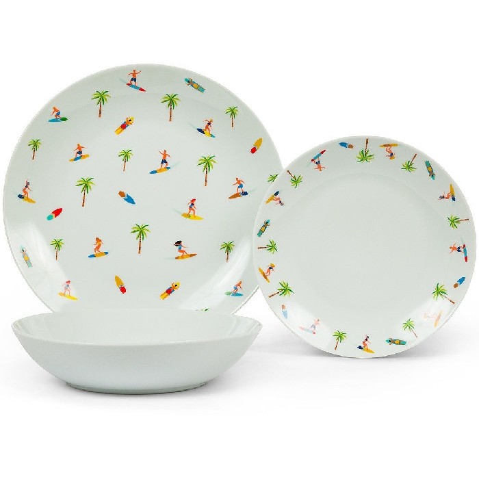 tableware/plates-bowls/coincasa-set-of-18-honolulu-porcelain-plates-7414223