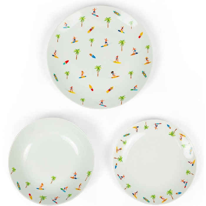 tableware/plates-bowls/coincasa-set-of-18-honolulu-porcelain-plates-7414223